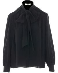 Chloé - Zijden Blouse Met Gestrikte Sjaal - Lyst
