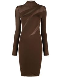 Wolford - Sheer-panelling Mock-neck Dress - Lyst