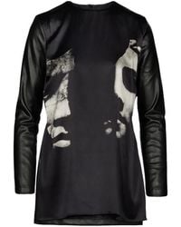 Tessitura - Mono Graphic-Print Panelled Mini Dress - Lyst