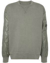 C.P. Company - Sweater Met Ronde Hals En Gewatteerd Vlak - Lyst