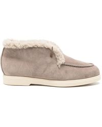 Fabiana Filippi - Shearling-Trim Suede Boots - Lyst