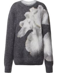 Alberta Ferretti - Floral-Intarsia Knit Sweater - Lyst