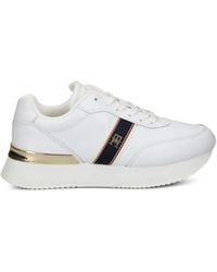 Tommy Hilfiger - Leather Striped Low-Top Sneakers - Lyst
