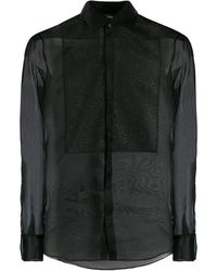 DSquared² Crystal Studded Sheer Shirt - Black