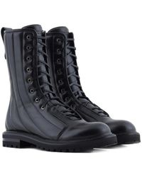 Giorgio Armani - Lace-Up Combat Boots - Lyst