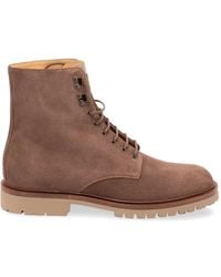 Brunello Cucinelli - Lace-Up Suede Boots - Lyst