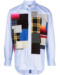 Junya Watanabe - Camicia a righe con design patchwork - Lyst