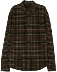 Burberry - Check Wool Flannel Overshirt - Lyst