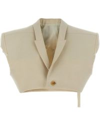 Rick Owens - Cropped Wool Blend Cotton Vest - Lyst
