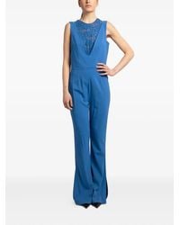 Pinko - Lace Insert Flared Jumpsuit - Lyst