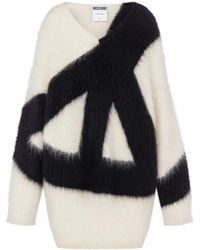 Moschino - V-Neck Virgin Wool-Mohair Blend Dress - Lyst