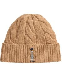 Polo Ralph Lauren - Bonnet En Maille Torsadée À Logo - Lyst
