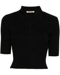 AURALEE - Giza fine-ribbed polo top - Lyst