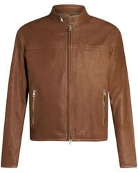 Etro - Zip-Up Leather Jacket - Lyst