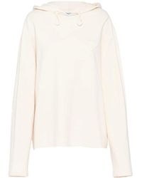 Prada - Camiseta con capucha y placa del logo - Lyst