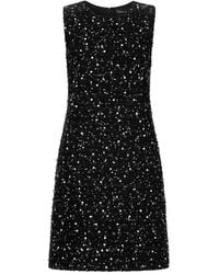 Oscar de la Renta - Sequin-Embellished Tweed Shift Mini Dress - Lyst