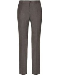 Dolce & Gabbana - Pressed-Crease Tailored Flannel Trousers - Lyst