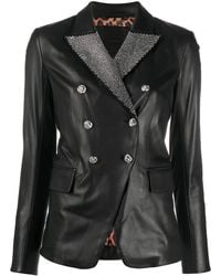 Philipp Plein - Crystal-Embellished Double-Breasted Jacket - Lyst