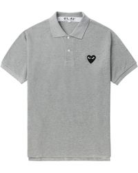 COMME DES GARÇONS PLAY - Heart-appliqué Cotton Polo Shirt - Lyst