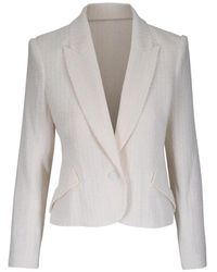 L'Agence - Jennah Single-Breasted Cotton Blazer - Lyst