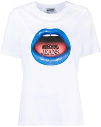 Moschino Jeans - Camiseta con logo estampado - Lyst