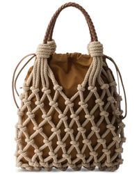 Prada - Noué Medium Cotton Macramé Bag - Lyst