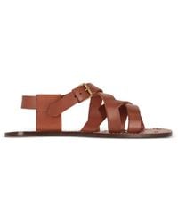 Saint Laurent - Cheever Buckle-Fastening Flat Sandals - Lyst