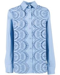 P.A.R.O.S.H. - Cut-Out Embellished Shirt - Lyst