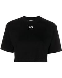 Off-White c/o Virgil Abloh - T-shirt crop à logo imprimé - Lyst