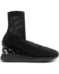 Le Silla - Gilda Crystal-embellished High-top Sneakers - Lyst