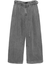 Bimba Y Lola - Washed Fluid Denim Trousers With Belt - Lyst