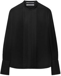 Another Tomorrow - Pleated Tuxedo Shirt - Lyst