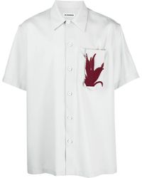 Jil Sander - Appliqué-detail Cotton Shirt - Lyst