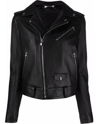 Philipp Plein - Leather Biker Jacket - Lyst