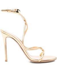 Gianvito Rossi - 105Mm Jungle Mamba Strappy Leather Sandals - Lyst
