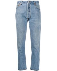RE/DONE - Vaqueros capri de talle alto - Lyst