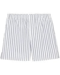 Ami Paris - Shorts Met Elastische Taille En Strepen - Lyst