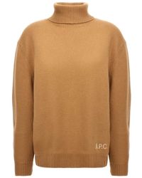 A.P.C. - Turtleneck Logo-Detail Sweater - Lyst