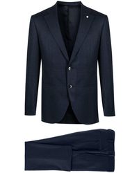 Luigi Bianchi Mantova Einreihiger Anzug - Blau