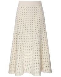 Nude - Perforated Knit Midi Skirt - Lyst