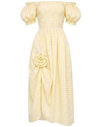 Sleeper - Gingham-Check Maxi Belle Dress - Lyst