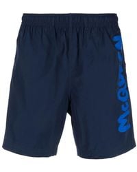 McQueen - Swim Boxer With Logo - Lyst