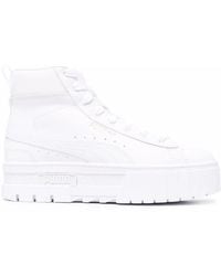PUMA - Logo-Print Chunky High-Top Leather Sneakers - Lyst