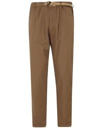 White Sand - Belted Elasticated-Waist Trousers - Lyst