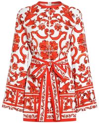 Dolce & Gabbana - Majolica-Print Charmeuse Shirt - Lyst