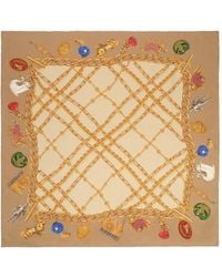 Burberry - Foulard En Soie Check - Lyst