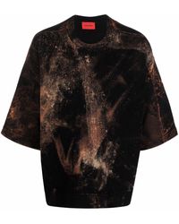 A BETTER MISTAKE X Thomas Koenig Bleach-effect Knit T-shirt - Black