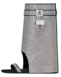 Givenchy - Shark Lock Crystal-Embellished Sandals - Lyst