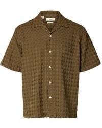 SELECTED - Textured Short-Sleeve Shirt - Lyst