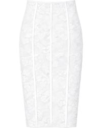 Fleur du Mal - Le Stretch Lace Pencil Midi Skirt - Lyst
